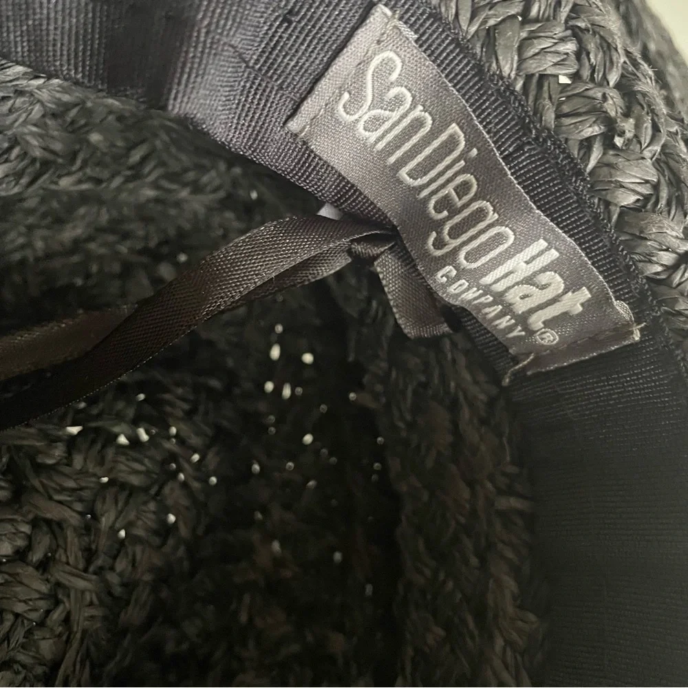 Woven Paper Straw Wide Brim Hat Women’s O/S San Diego Hat Company Brown Black